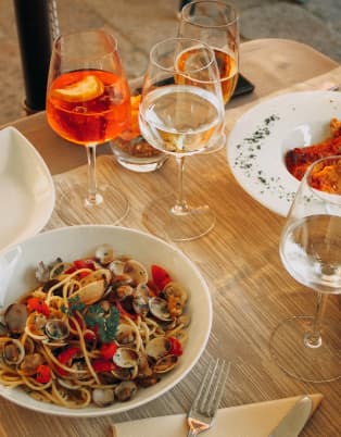 Dish with pasta